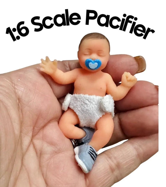 1:6 Scale Miniature Blue Pacifier For Mini Silicone Baby