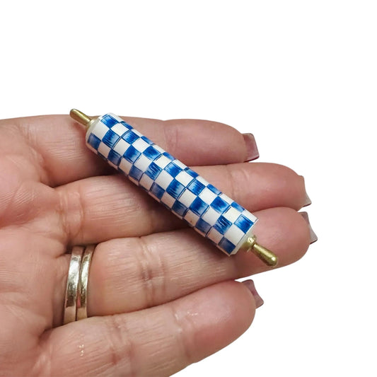1:6 Scale Miniature Blue Rolling Pin