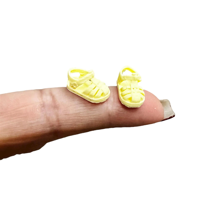 1:6 Scale Yellow Sandals For Mini Silicone doll