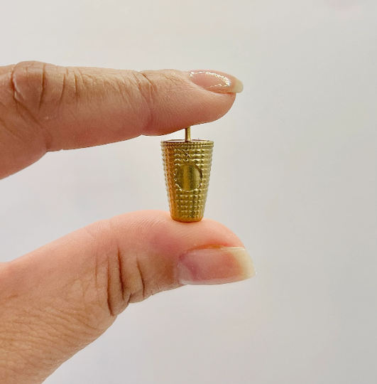 1:12 Scale Miniature Gold  Tumbler cup for dollhouse image 0