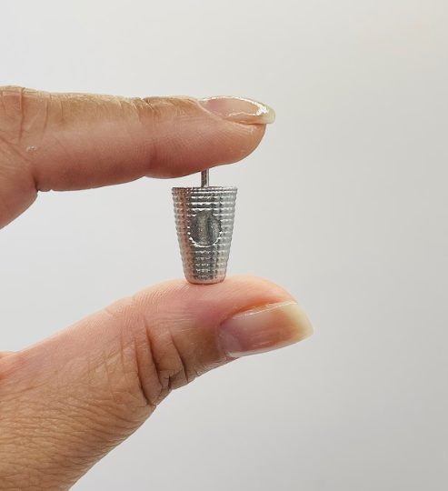 1:12 Scale Miniature Silver Tumbler cup for dollhouse image 0