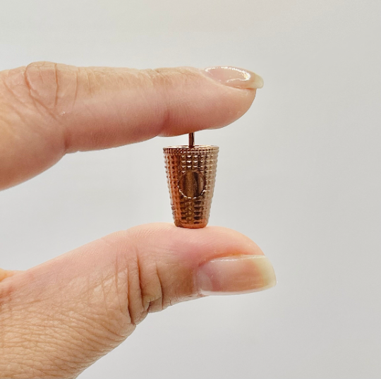 1:12 Scale Miniature Rose Gold Tumbler cup for dollhouse image 0