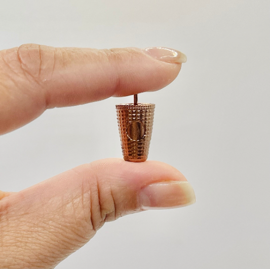 1:12 Scale Miniature Rose Gold Tumbler cup for dollhouse image 0