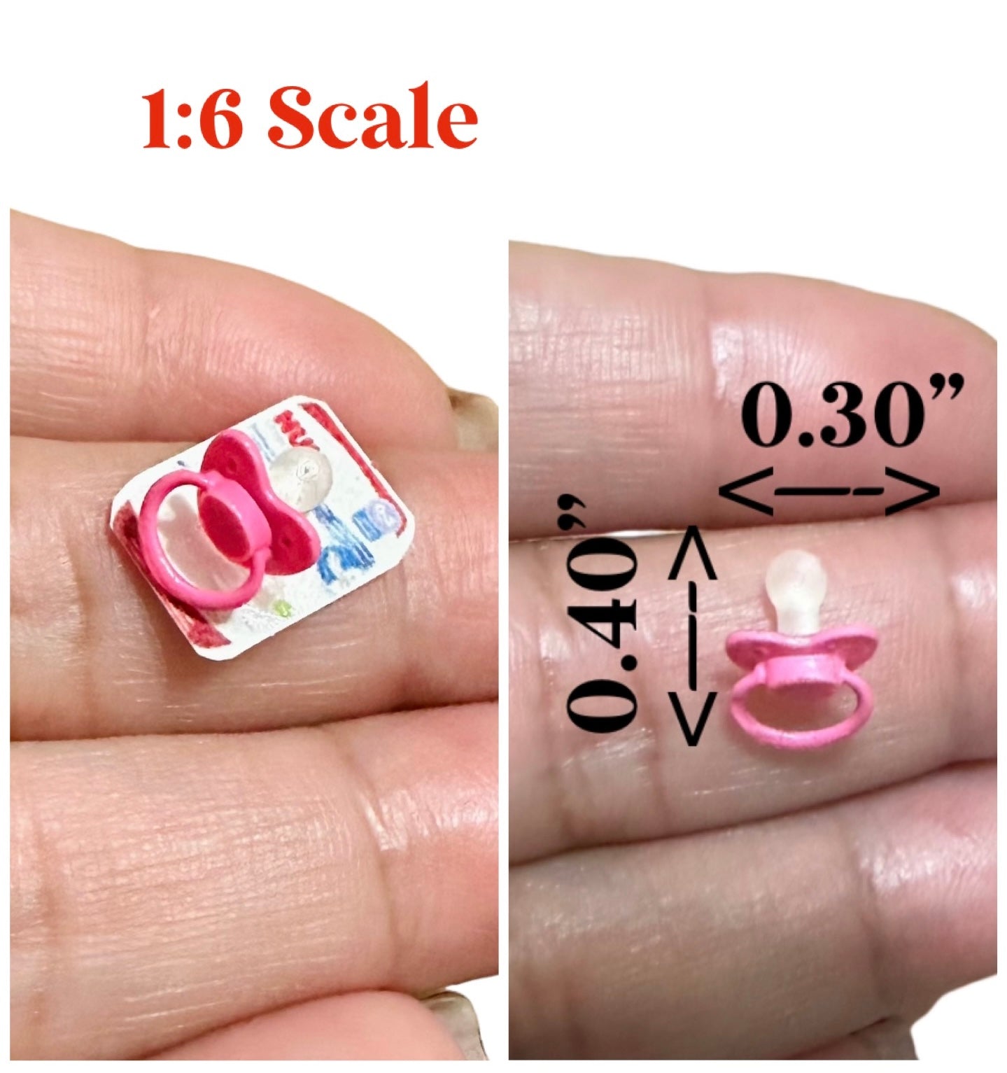 1:6 Scale dollhouse Pink Pacifier  image 0