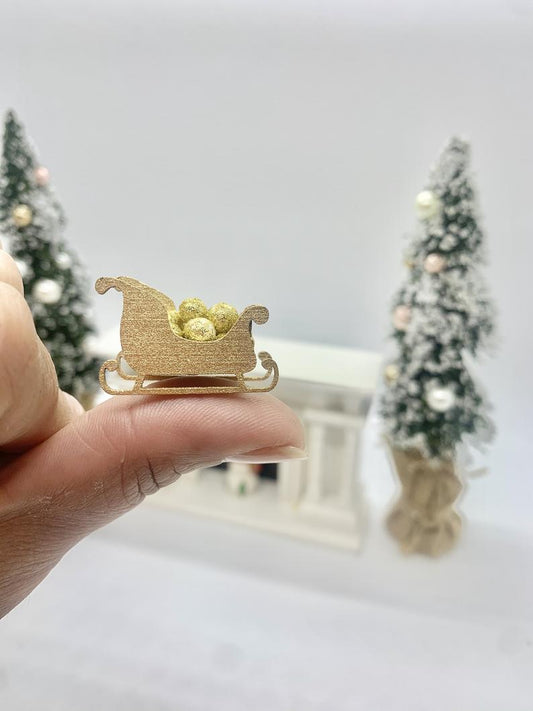 Gold Sleigh for dollhouse decor image 0