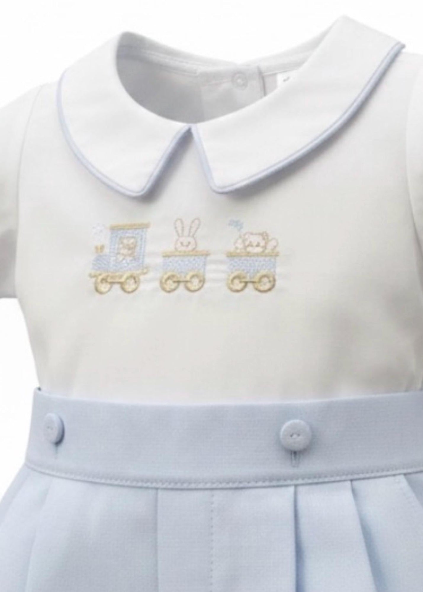 Size Newborn Boy Bubble Short Outfit embroidered choo choo