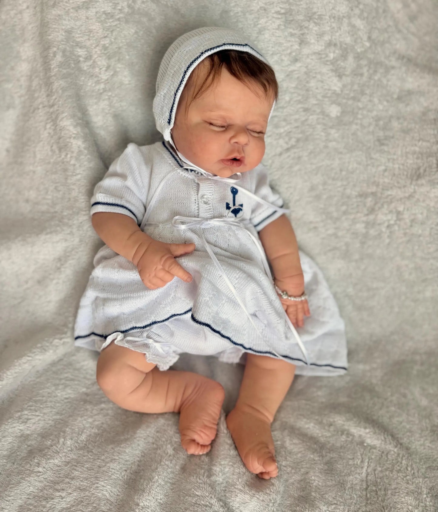Size Newborn Classic Nautical Knit Dress & Bloomers Set