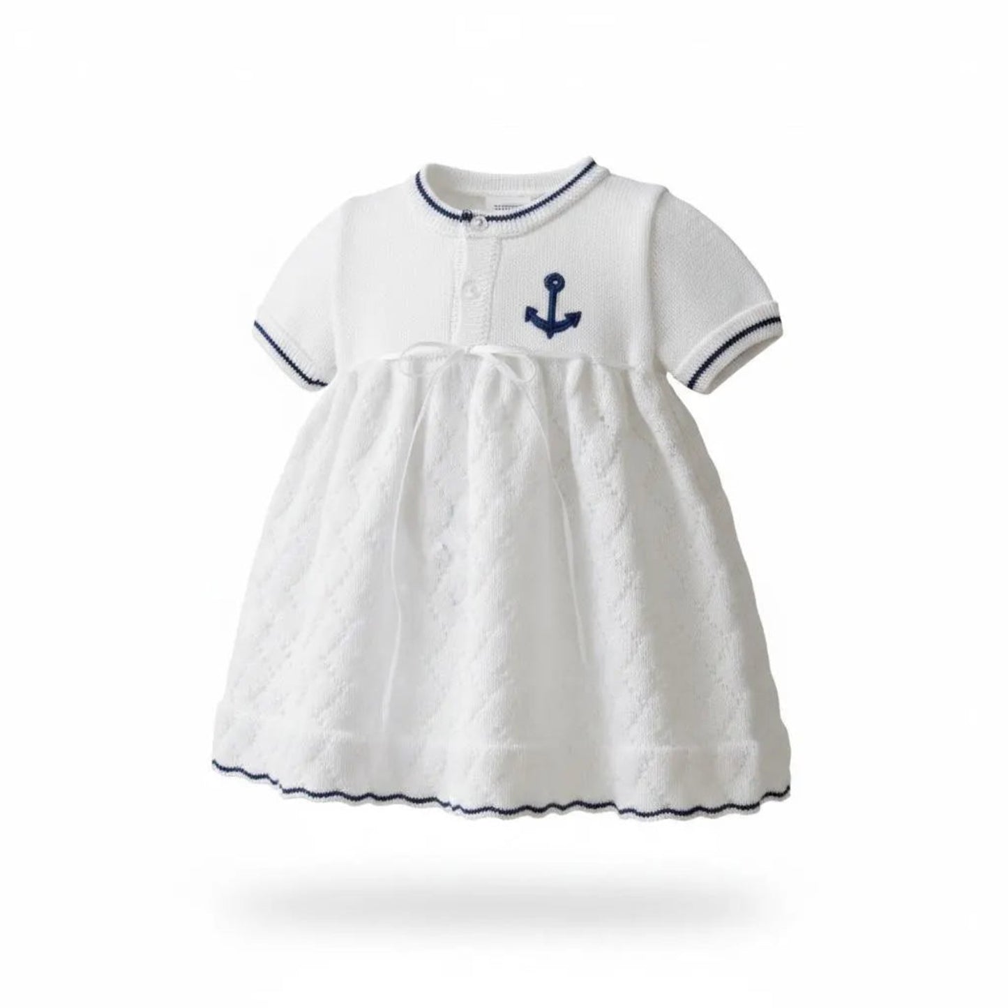 Size Newborn Classic Nautical Knit Dress & Bloomers Set