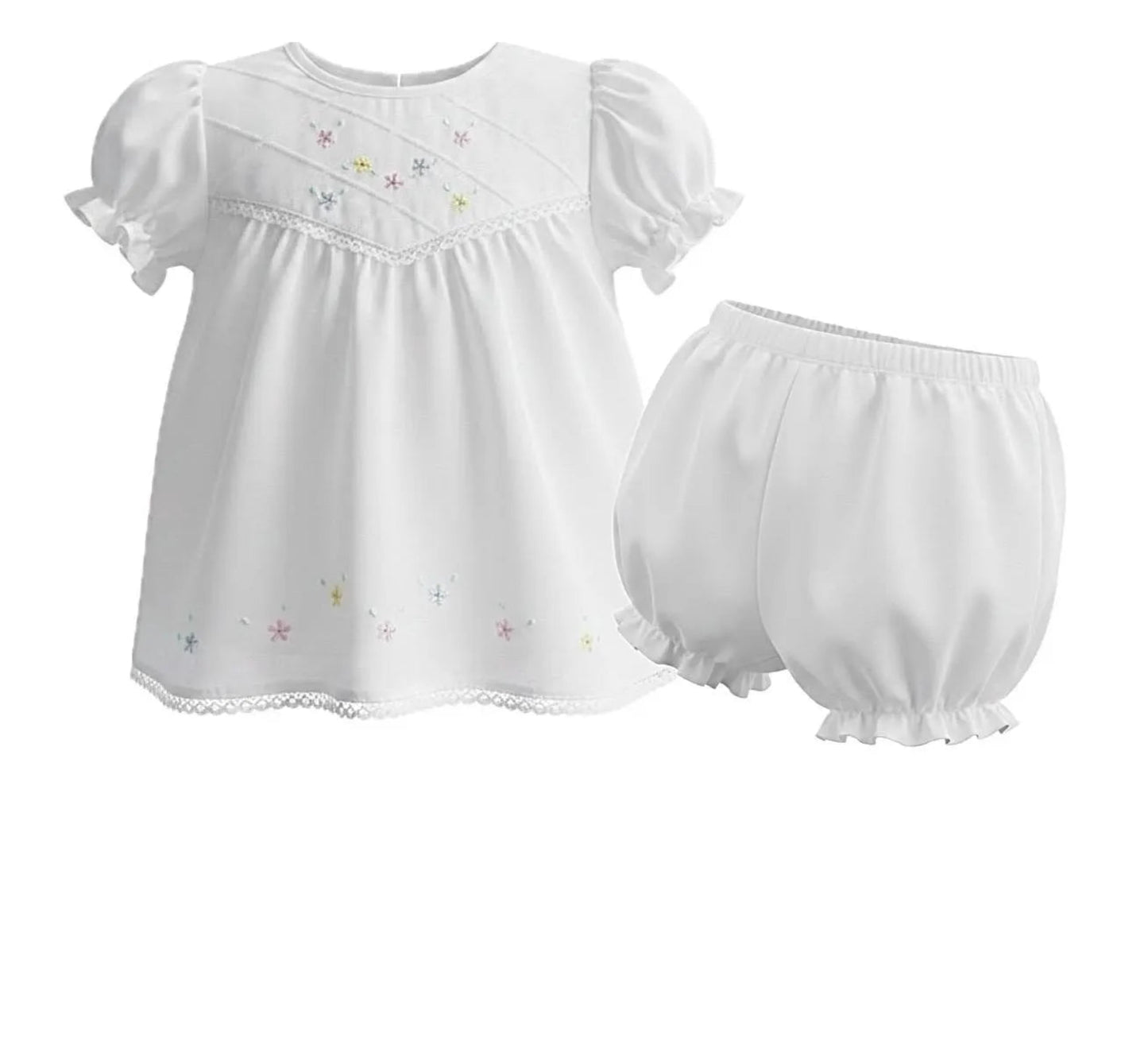 Size Newborn   Embroidered Sweet Flower Dress Set