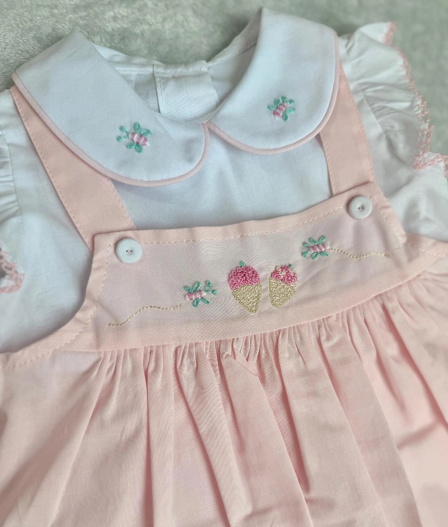 Size Newborn Pinafore Romper Dress set
