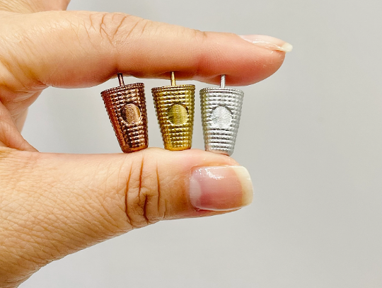 1:12 Scale Miniature Rose Gold Tumbler cup for dollhouse image 2