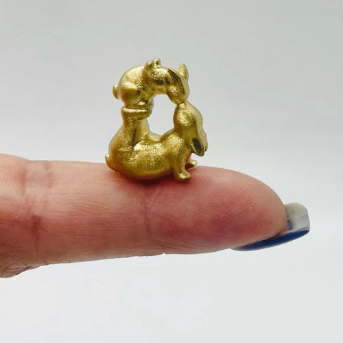 Bunny Figurine Goldstone for dollhouse décor image 0