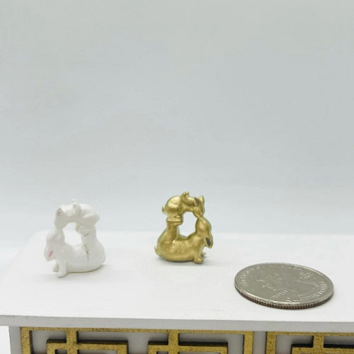 Bunny Figurine White for dollhouse décor image 1