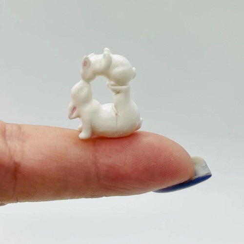 Bunny Figurine White for dollhouse décor image 0