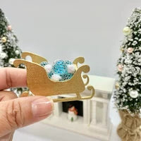 1:12 Scale Gold Sleigh for dollhouse décor