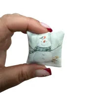 1:12 Scale Snowman Pillow for dollhouse décor