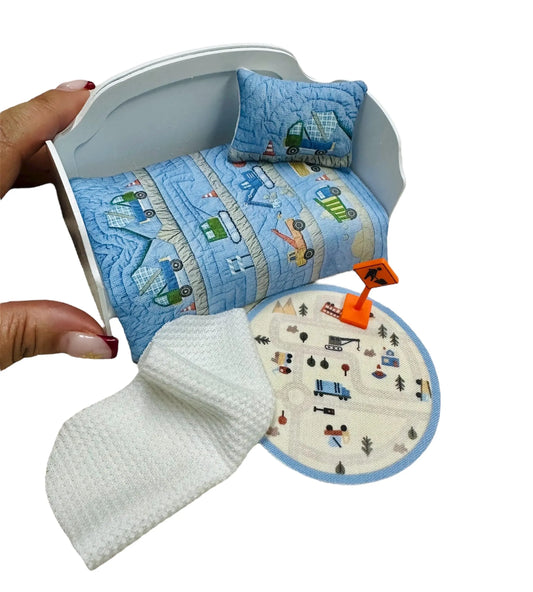 1:12 Scale Miniature Dollhouse Daybed with Bedding Set