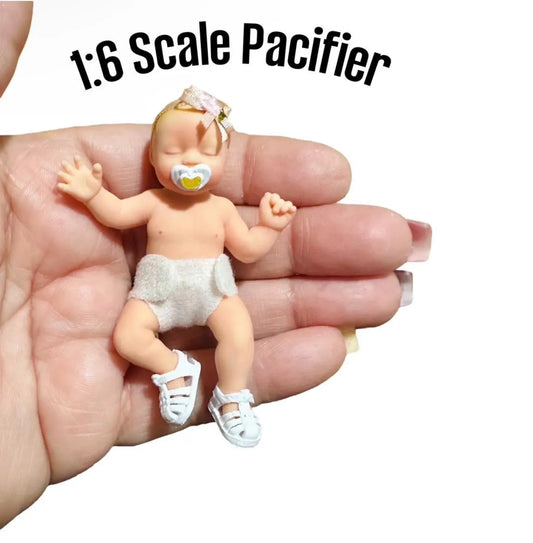 1:6 Scale Miniature White Pacifier For Mini Silicone Baby