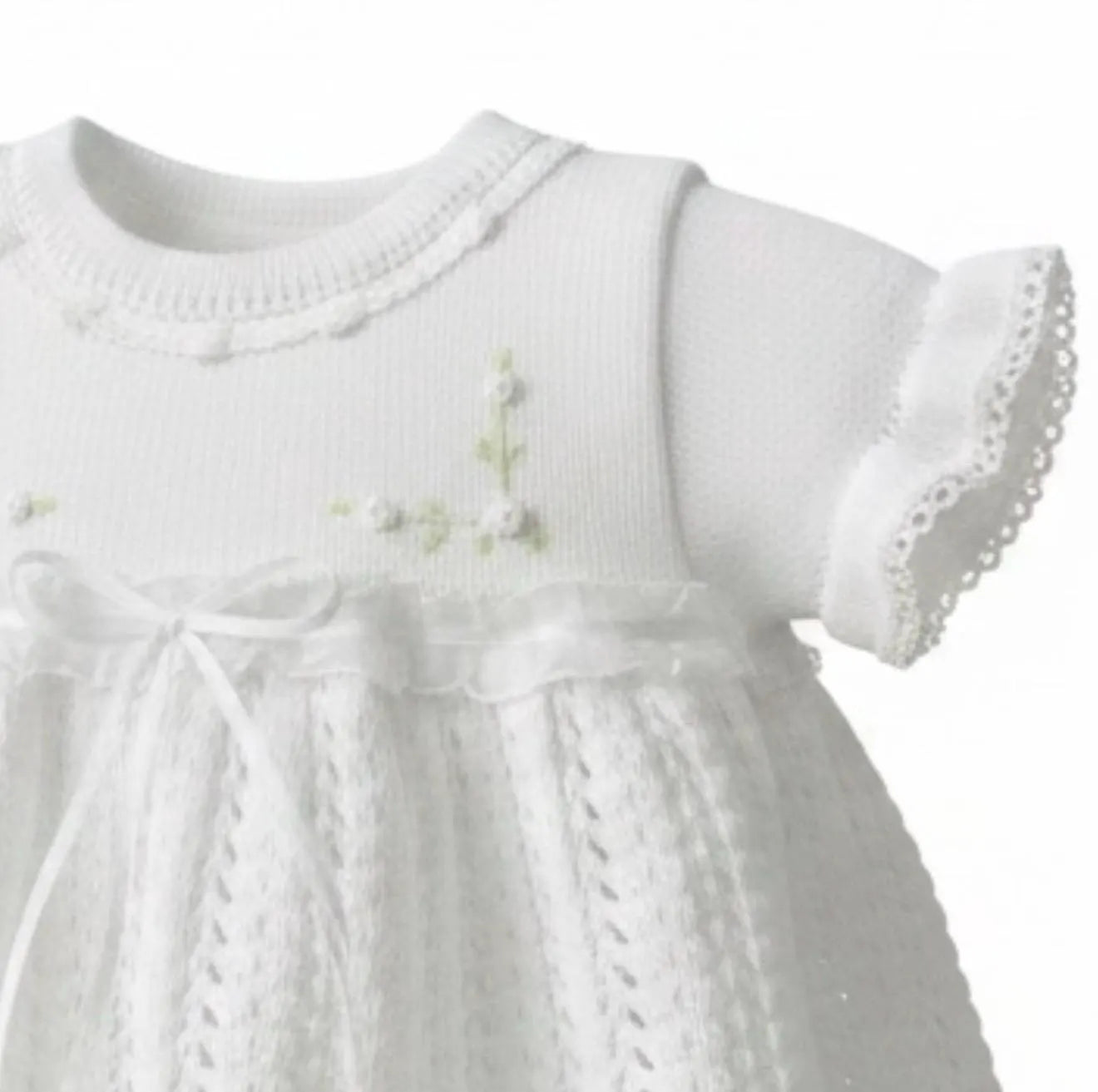 Newborn Knit  Pointelle Dress Layette Set for Baby or Reborn